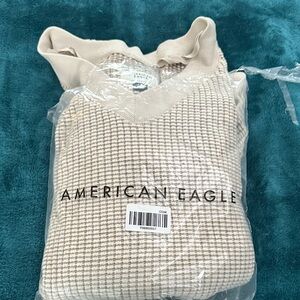 American Eagle Outfitters Cream V-Neck Sweater